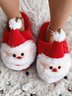 Christmas Snowman Bell Household Toe-covered Slippers