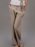 Casual Loose Cotton Plain Casual Pants