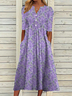 Loose Floral Notched Midi