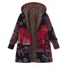 Printed Hooded Pockets Coats For Women